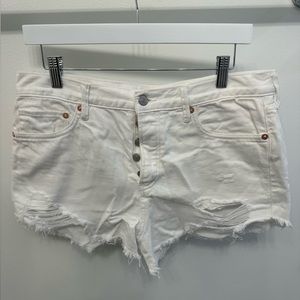 We The Free White Denim Shorts